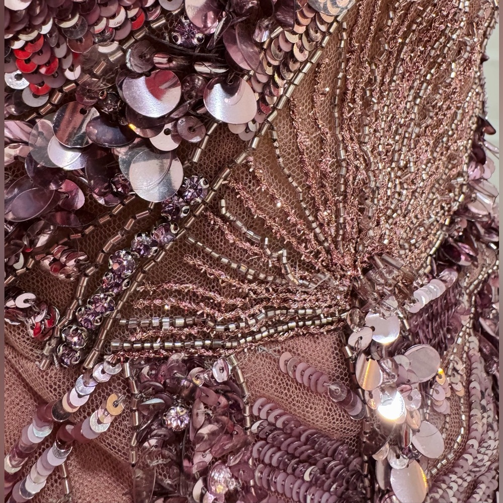 Zuhair Murad Purple Embellished Chiffon Gown Maxi Beaded and sequined Dress - Picture 7 of 15